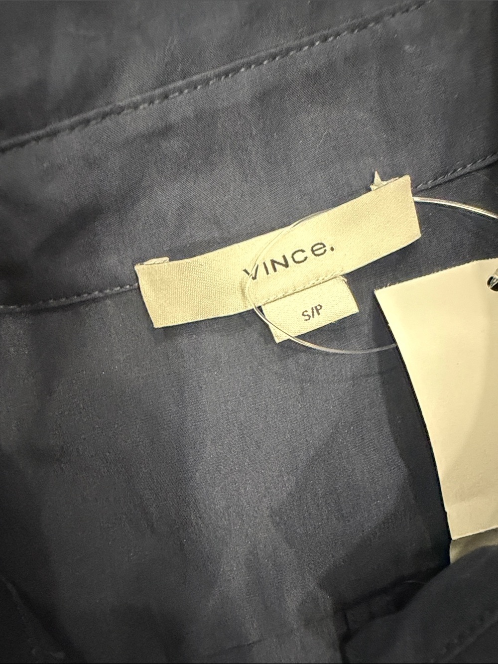 Vince Navy Short-Sleeve Shirt Midi Dress with Belt - Picture 2 of 3